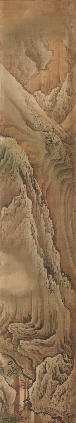 仿古山水图高峰凌云国画图片