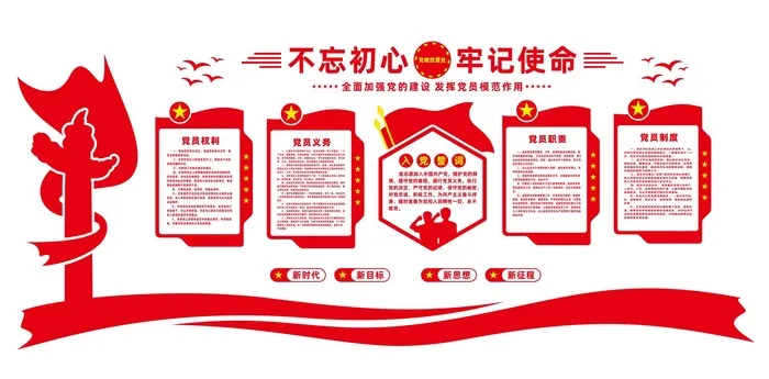 基层党建文化墙cdr矢量模版下载