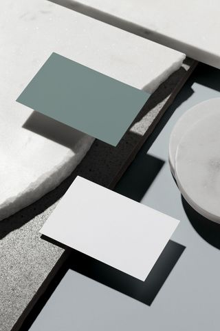 石块背景正反面高档轻奢名片样机