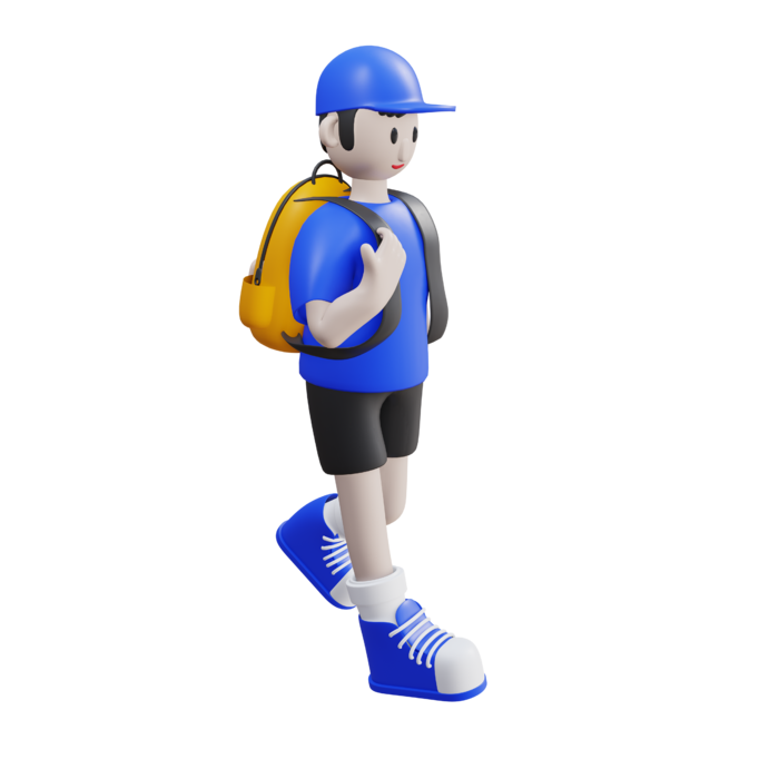 开学开学季3d模型学生人物免扣元素