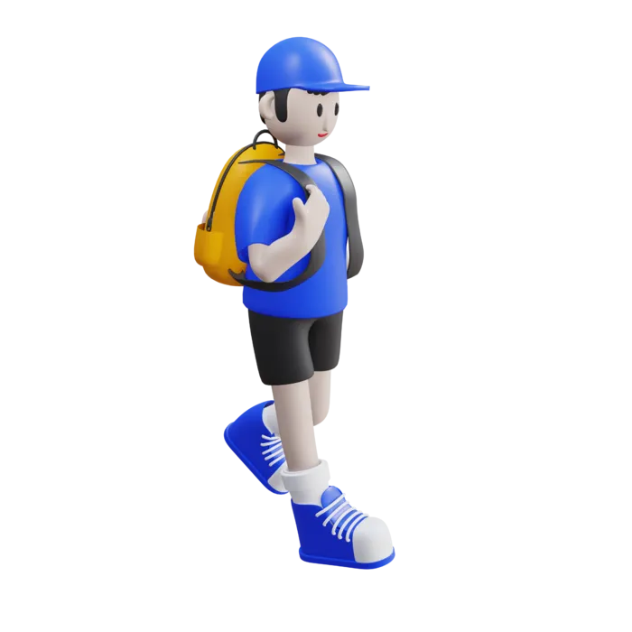 开学开学季3d模型学生人物免扣元素