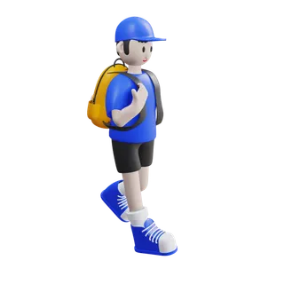 开学开学季3d模型学生人物免扣元素