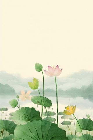 简约水墨绿色国风背景