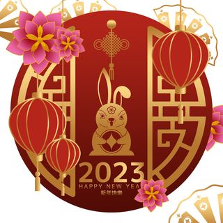2023年兔年红色灯笼