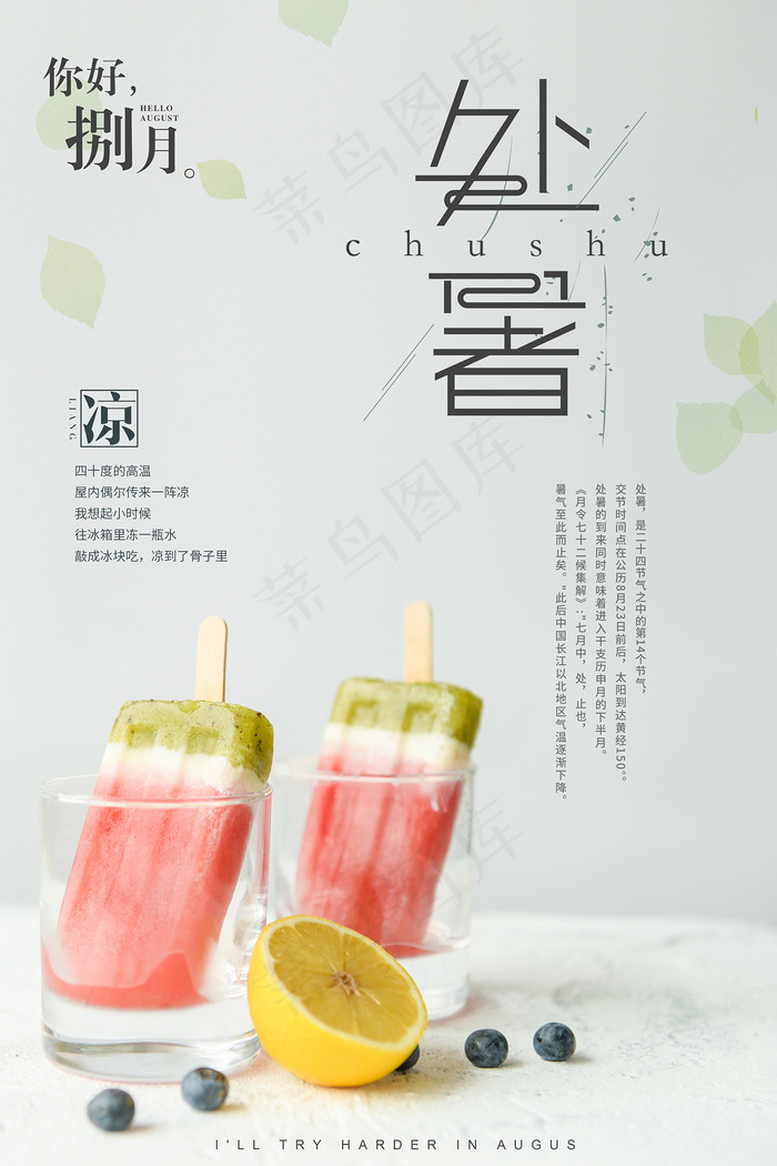 创意传统节气二十四节气处暑海报