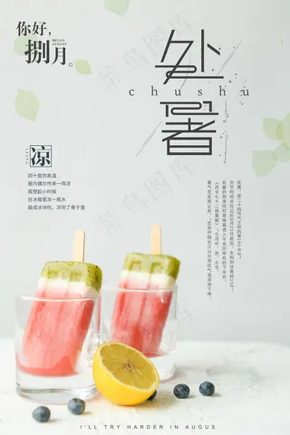 创意传统节气二十四节气处暑海报