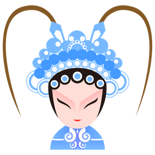 卡通京剧戏剧人物脸谱插画PNG图片 国潮中国风Q版戏剧人物PS素材