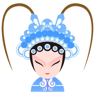 卡通京剧戏剧人物脸谱插画PNG图片 国潮中国风Q版戏剧人物PS素材