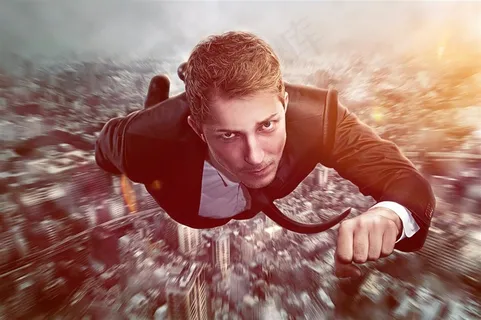 职场男士冲上云霄图片