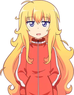 黄发运动服女孩卡通素材