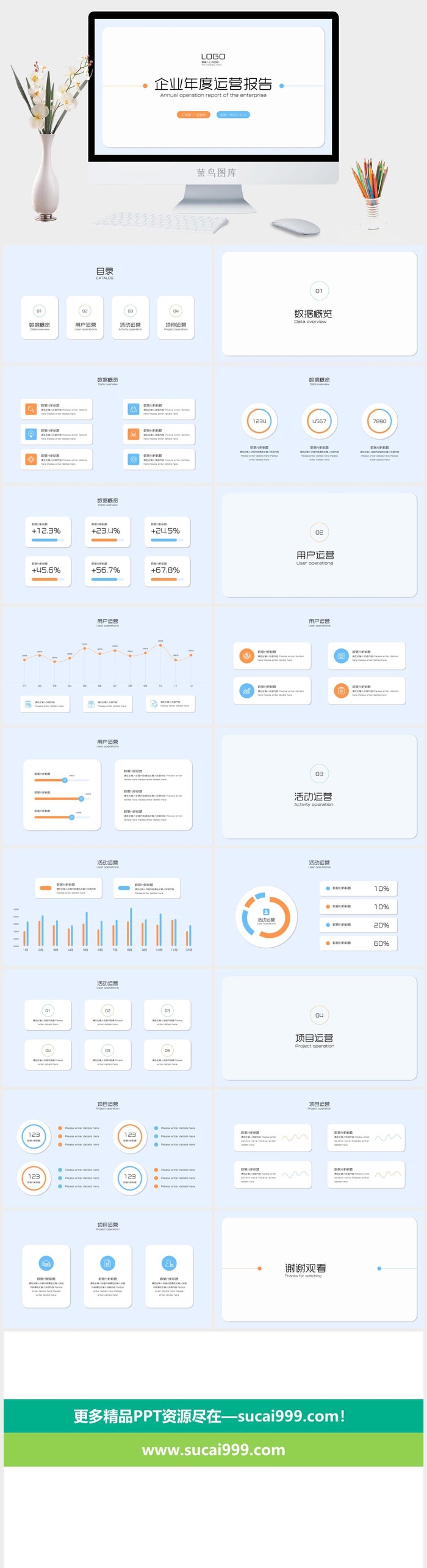 企业年度运营报告模板ppt