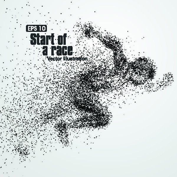 矢量科技动感粒子元素EPS运动人物动物点状创意矢量科幻设计素材