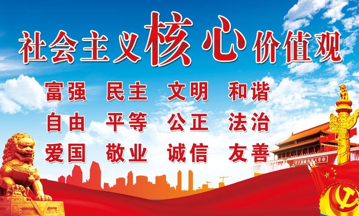 核心价值观 党建文化墙