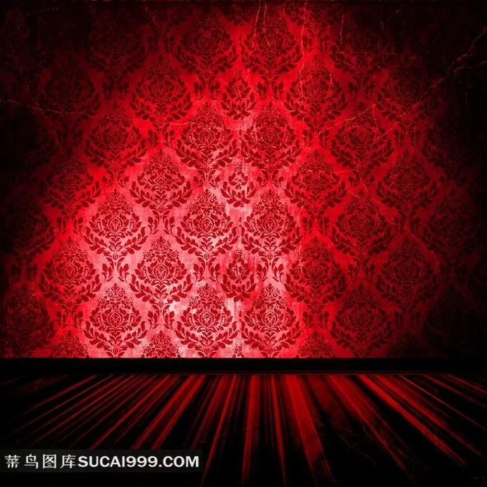 红色花纹布纹背景图片下载