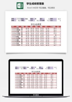 学生成绩管理表excel模板