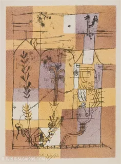 保罗克利手绘简约植物装饰画