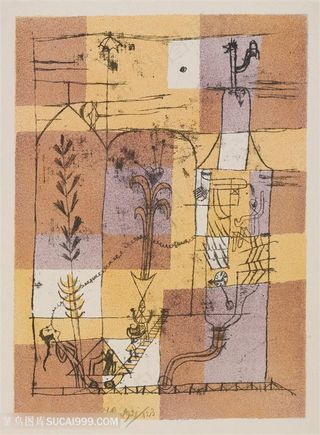 保罗克利手绘简约植物装饰画