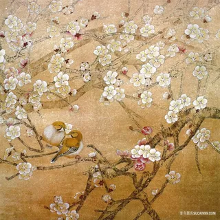 兰花花鸟中式画