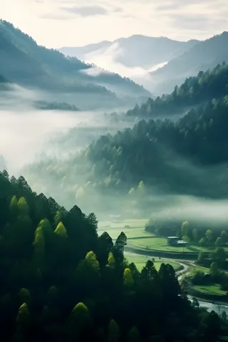 半山云朵光照背景