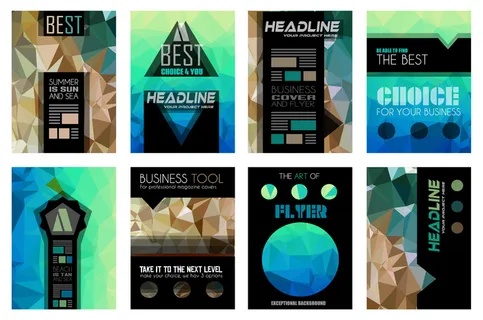 抽象矢量彩色时尚年度宣传册设计