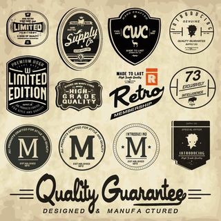 免抠复古风标签矢量