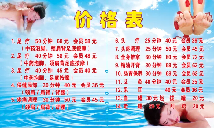 价格表展板psd模版下载