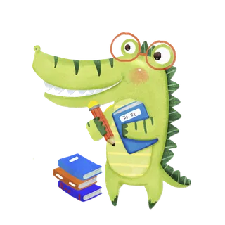 卡通恐龙读书