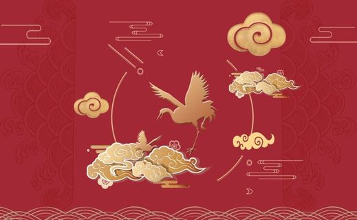 红色房地产高端大气喜庆海报展板PSD模板