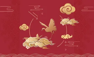 红色房地产高端大气喜庆海报展板PSD模板