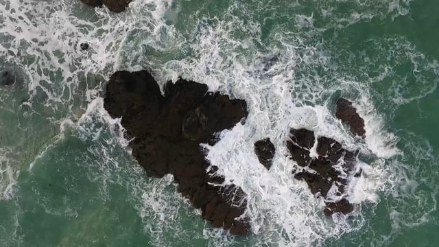 岬, 布列塔尼, 海, 蓝色的, 海洋, 岩石, 无人机