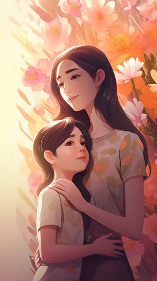 母亲 温馨 节日 爱护 温柔