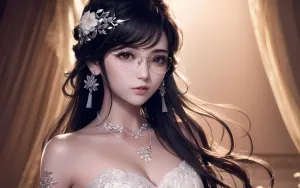 AI小姐姐美女二次元绘画古装大眼头饰漂亮059