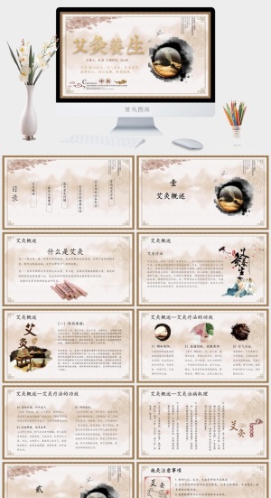 中医养生PPT模板预览图