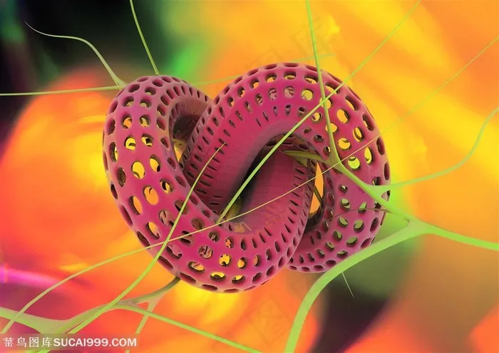 生化科技-圆形的病毒