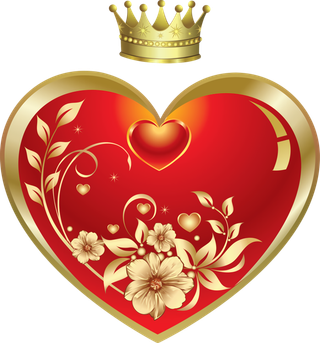 卡通简笔红爱心