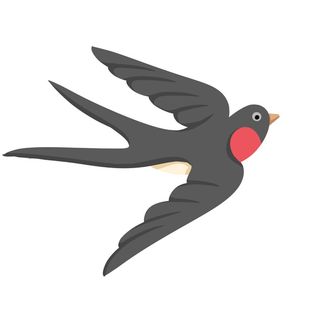 水彩手绘春季春天柳树柳条枝条小鸟小燕子元素PSD设计素材PNG图片