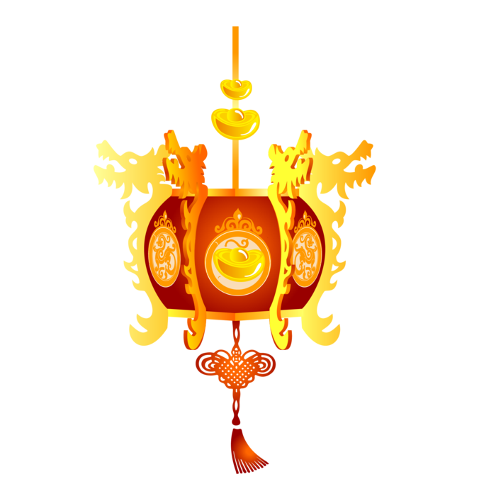 卡通手绘灯笼中秋节元宵节花灯新年海报元素PNG免扣PS素材