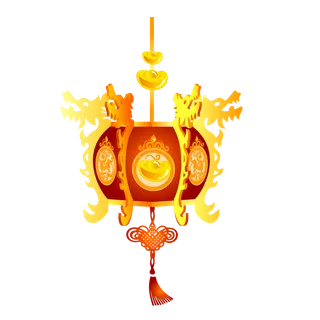 卡通手绘灯笼中秋节元宵节花灯新年海报元素PNG免扣PS素材