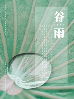 谷雨排版海报 二十四节气中国传统节气