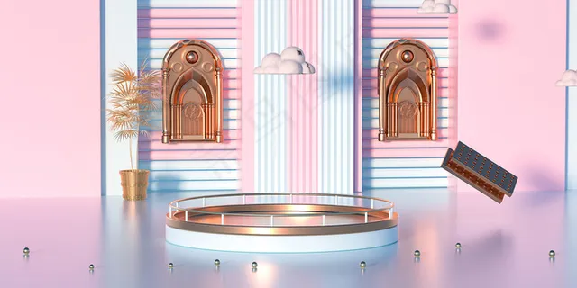 C4D电商场景模型渲染背景