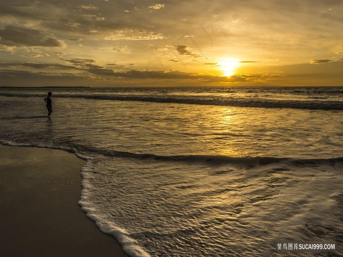 唯美海边日出夕阳壁纸