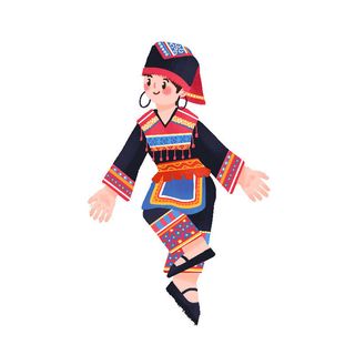 手绘-少数民族元素人物贴纸10