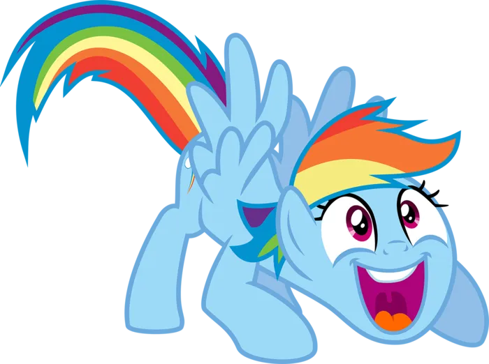 蓝色小马卡通人物简笔素材