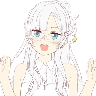 白色御姐线条女孩素材卡通简笔