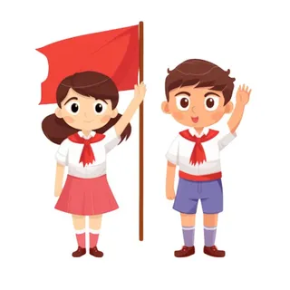 学生们在国旗下敬礼免抠