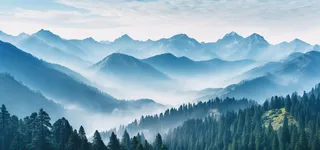 中国风景高山景观绵绵不断的山峰摄影图