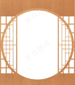 木质古风门框窗框素材