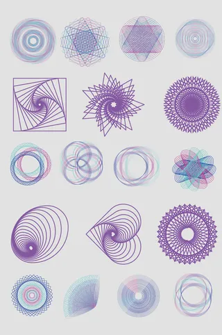 AI矢量圆形装饰花纹