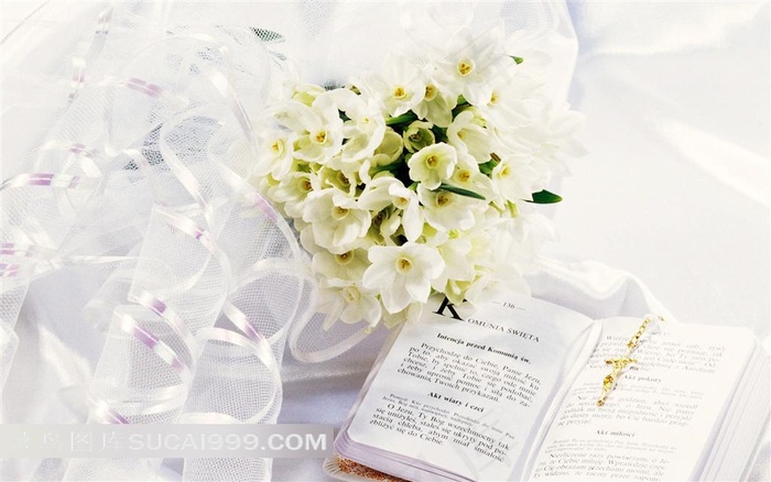 婚礼捧花圣经白纱