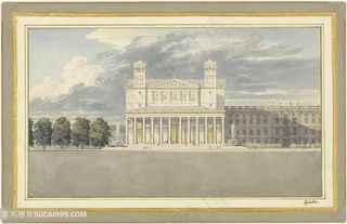 唯美建筑广场装饰画